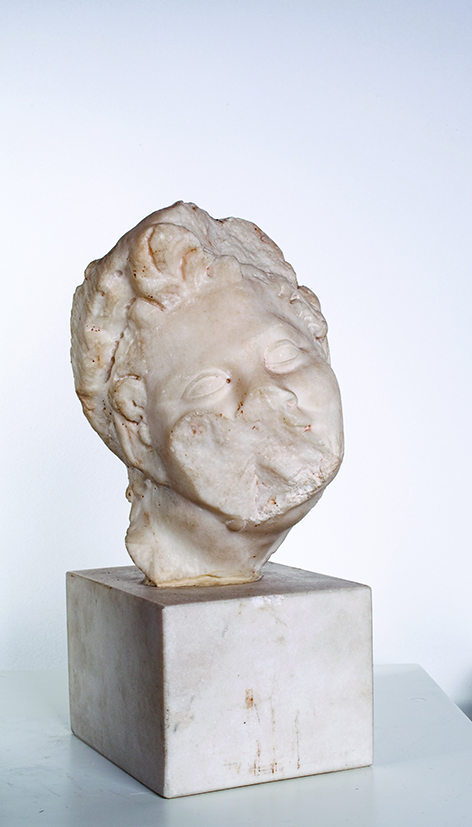 MARBLE HEAD OF A SATYR, 20 cm height, inv.no. 991/R