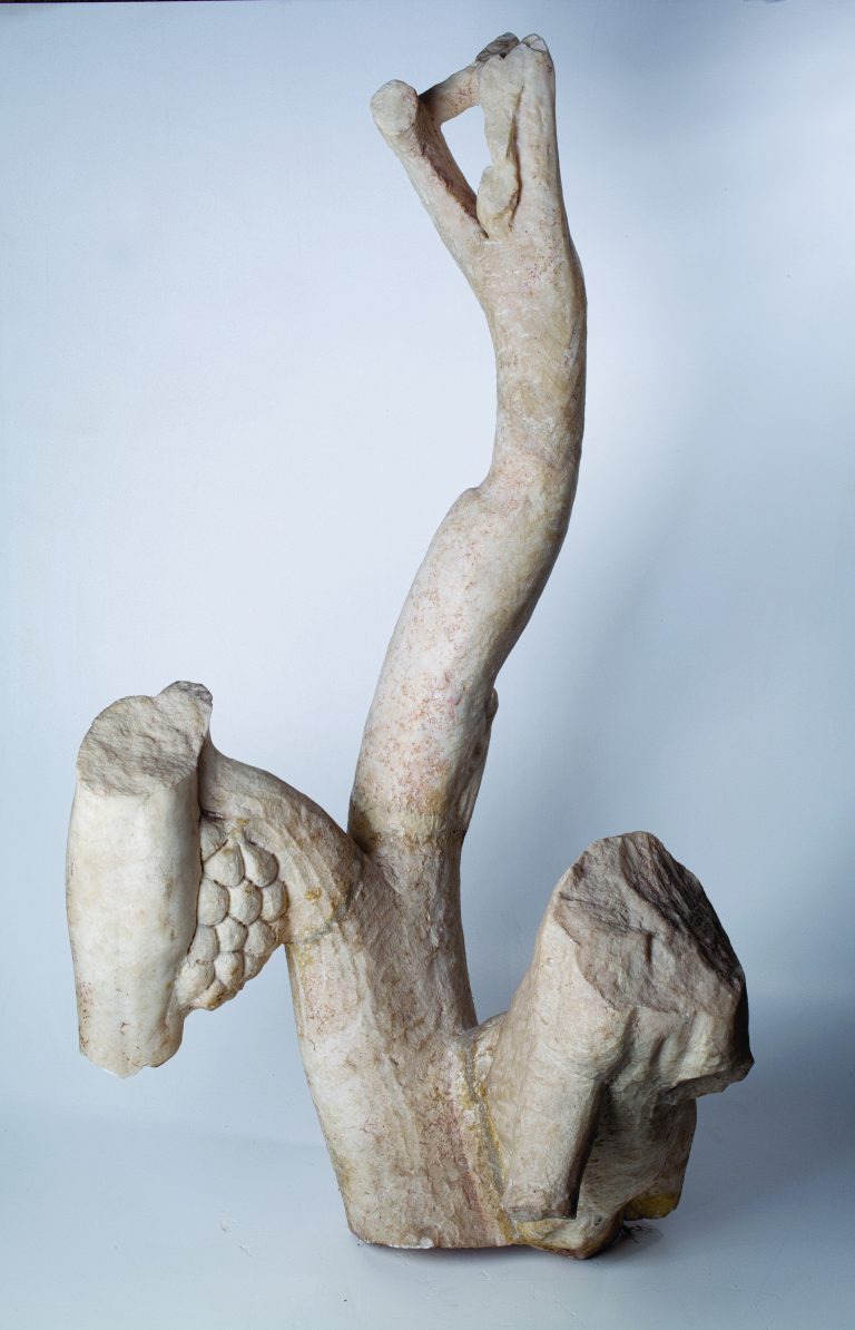 MARBLE FRAGMENTED SCULPTURAL COMPOSITION – POSSIBLE FROM THE CULT OF DIONYSUS, 94 cm height, inv.no. 993/R